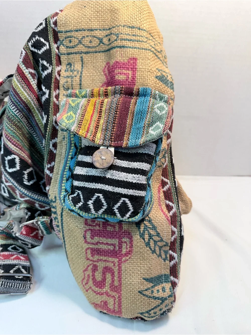 Drawstring Rice Love Hobo Backpack